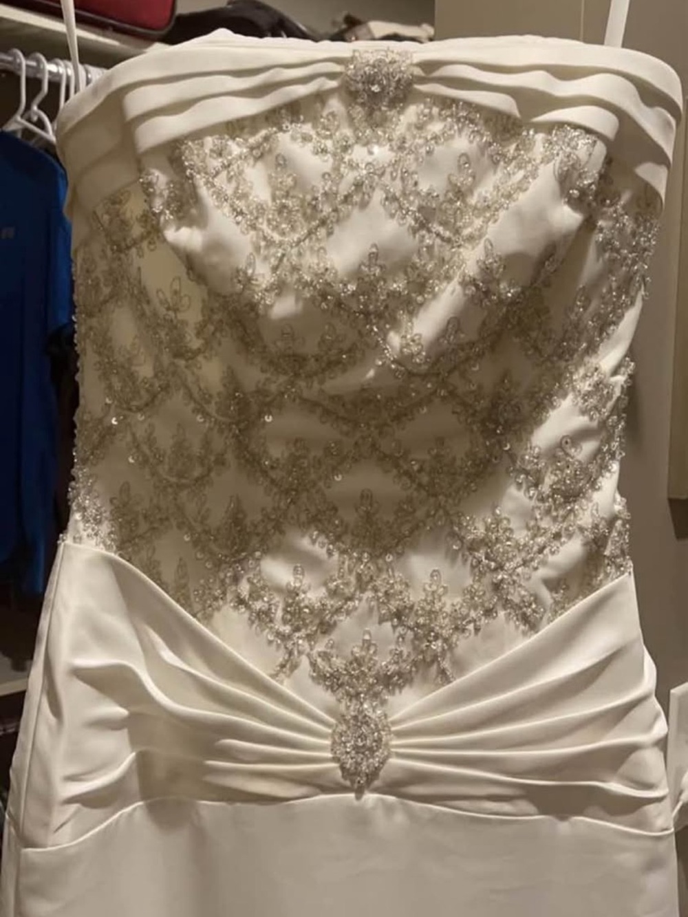 Allure Bridals Strapless Ivory Beaded Embellished Gown